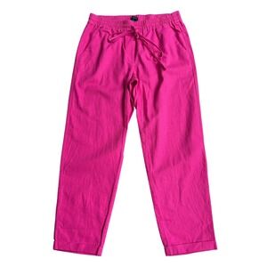 J.Crew‎ Seaside Pink Linen Blend Drawstring Elastic Waist Coastal Pants Size 6